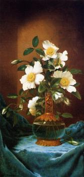 馬丁 約翰遜 赫德 White Cherokee Roses in a Salamander Vase